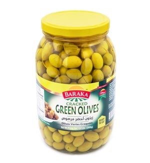 Olives Regular "Baraka" Cracked Green  4.4 Lbs * 6